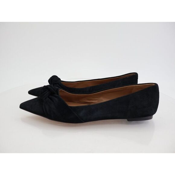 Sam Edelman Wheaton Ballet Flats Women 9.5 Black Suede Pointed Bow Slip On Comfy - Picture 4 of 10